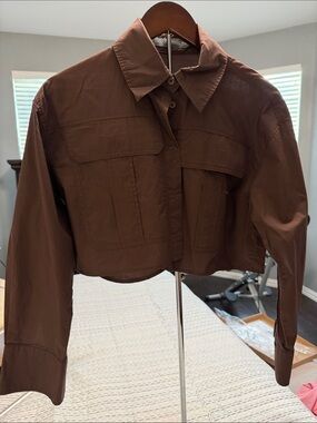Zara Brown Cropped Utility Jacket